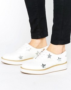 Туфли на плоской платформе с отделкой в виде звезд Truffle Collection - Белый