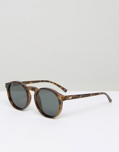 Круглые солнцезащитные очки в черепаховой оправе с поляризованными линзами Le Specs - Коричневый