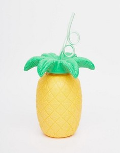 Фляжка для напитков в виде ананаса с соломинкой Sunnylife - Мульти