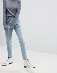 Укороченные джинсы в винтажном стиле с завышенной талией Cheap Monday - Синий