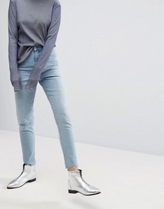 Укороченные джинсы в винтажном стиле с завышенной талией Cheap Monday - Синий