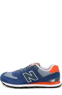 Замшевые кроссовки 574 с текстильными вставками New Balance