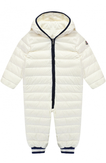 Стеганый пуховой комбинезон с капюшоном Moncler Enfant