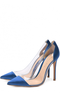 Атласные туфли Plexi на шпильке Gianvito Rossi