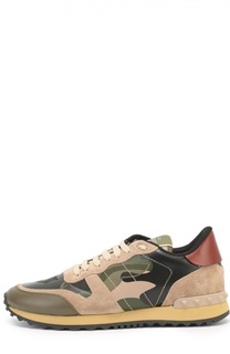 Комбинированные кроссовки Camouflage с принтом Valentino