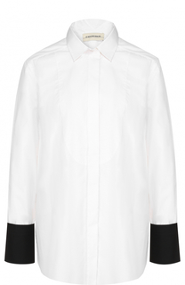 Блуза прямого кроя с контрастными манжетами и запонками By Malene Birger