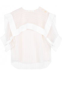 Шелковый полупрозрачный топ с декоративной отделкой Chloé