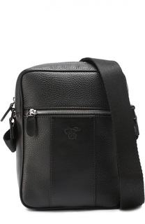 Кожаная сумка-планшет с внешним карманом на молнии Canali