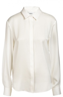 Шелковая блуза прямого кроя DKNY