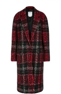 Пальто прямого кроя в контрастную клетку DKNY