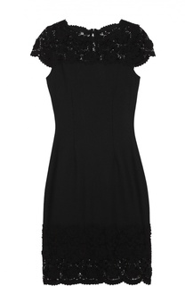 Приталенное мини-платье с кружевной отделкой St. John