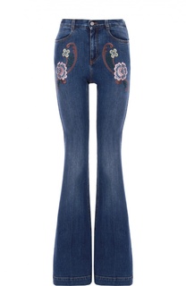 Расклешенные джинсы с контрастной вышивкой Stella McCartney