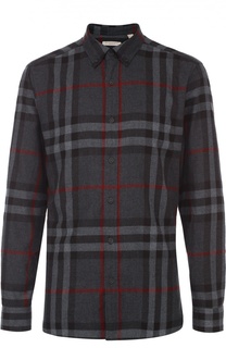 Хлопковая рубашка с воротником button down Burberry