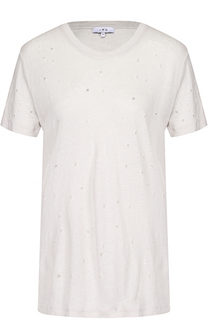 Льняная футболка прямого кроя с перфорацией Iro