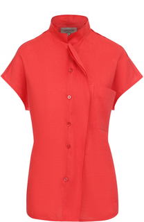 Льняная блуза с укороченными рукавами Armani Collezioni