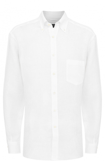 Льняная рубашка с воротником button down Ermenegildo Zegna