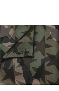 Шелковый платок с камуфляжным принтом Valentino