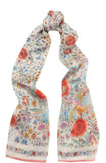 Шелковый шарф с принтом Roberto Cavalli