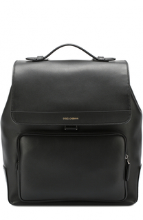 Кожаный рюкзак Mediterraneo с клапаном и внешним карманом на молнии Dolce &amp; Gabbana