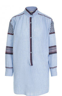 Блуза прямого кроя с контрастной вышивкой Zadig&amp;Voltaire