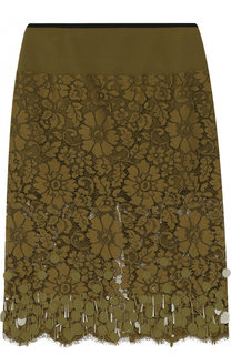 Кружевная юбка-миди с пайетками Dries Van Noten