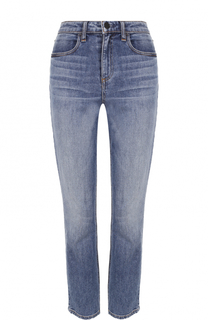 Укороченные джинсы прямого кроя с потертостями Denim X Alexander Wang