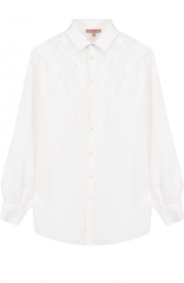 Льняная блуза с кружевной отделкой Ermanno Scervino