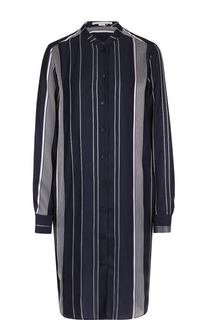 Шелковое платье-рубашка в полоску Stella McCartney