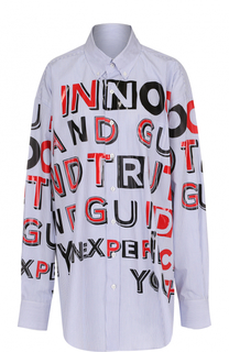 Блуза свободного кроя с контрастными надписями Maison Margiela