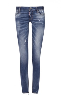 Укороченные джинсы-скинни с декоративными потертостями Dsquared2