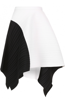 Плиссированная мини-юбка асимметричного кроя Proenza Schouler