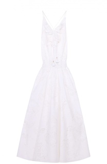 Приталенное кружевное платье-макси с открытой спиной Roberto Cavalli
