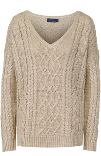Пуловер фактурной вязки с V-образным вырезом Polo Ralph Lauren