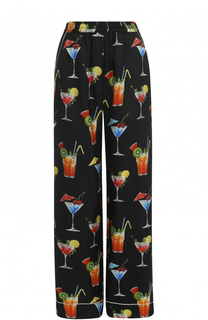 Шелковые брюки прямого кроя с принтом Dolce &amp; Gabbana