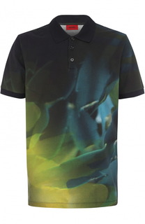 Хлопковое поло с принтом HUGO