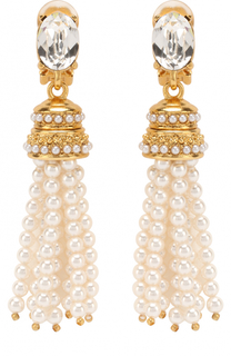 Серьги-клипсы с кристаллами Swarovski Oscar de la Renta