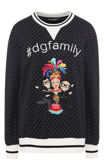 Свитшот с контрастными манжетами и нашивкой Dolce &amp; Gabbana