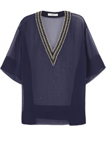 Полупрозрачная блуза с декорированным вырезом Lanvin