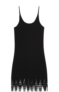 Приталенное мини-платье с асимметричным кружевным подолом Paco Rabanne