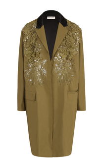 Пальто прямого кроя с вышивкой пайетками Dries Van Noten