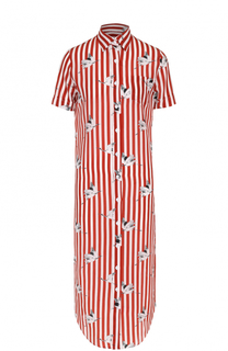 Шелковое платье-рубашка в контрастную полоску Stella Jean