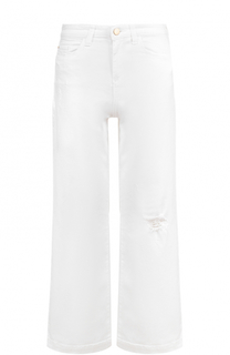 Укороченные расклешенные джинсы с потертостями Armani Jeans