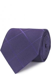Шелковый галстук в клетку Armani Collezioni