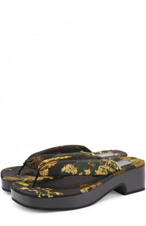Парчовые шлепанцы на массивной подошве Dries Van Noten