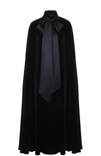 Бархатное пальто свободного кроя с шелковым воротником аскот Dolce &amp; Gabbana
