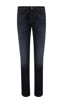 Джинсы прямого кроя с потертостями Armani Jeans