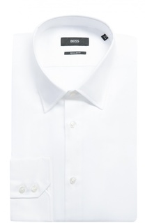 Хлопковая сорочка с воротником кент BOSS