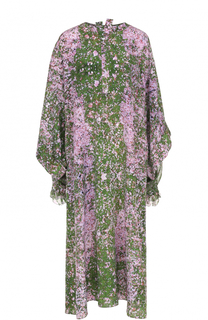 Шелковое платье свободного кроя с цветочным принтом Natasha Zinko