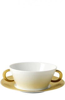 Пиала для супа с блюдцем Ecume Or Bernardaud