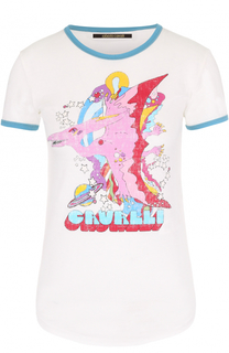 Облегающая футболка с ярким принтом Roberto Cavalli